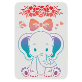 CRASPIRE Plastic Drawing Painting Stencils Templates, Rectangle, Elephant Pattern, 297x210mm