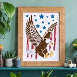 CRASPIRE Plastic Drawing Painting Stencils Templates, Rectangle, Eagle Pattern, 297x210mm