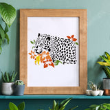 CRASPIRE Plastic Drawing Painting Stencils Templates, Rectangle, Leopard Pattern, 297x210mm