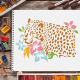 CRASPIRE Plastic Drawing Painting Stencils Templates, Rectangle, Leopard Pattern, 297x210mm