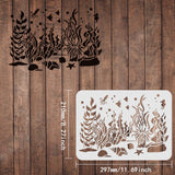 CRASPIRE Plastic Drawing Painting Stencils Templates, Rectangle, Ocean Themed Pattern, 297x210mm
