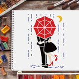 CRASPIRE Plastic Drawing Painting Stencils Templates, Rectangle, Human Pattern, 297x210mm