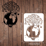 CRASPIRE Plastic Drawing Painting Stencils Templates, Rectangle, Tree Pattern, 297x210mm