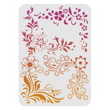 CRASPIRE Plastic Drawing Painting Stencils Templates, Rectangle, Flower Pattern, 297x210mm