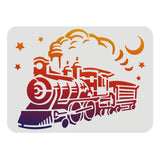 CRASPIRE Plastic Drawing Painting Stencils Templates, Rectangle, Train Pattern, 297x210mm