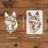 CRASPIRE Plastic Drawing Painting Stencils Templates, Rectangle, Dog Pattern, 297x210mm