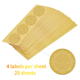100pcs Embossed Gold Foil CONGRATULATIONS Seals Self Adhesive Stickers