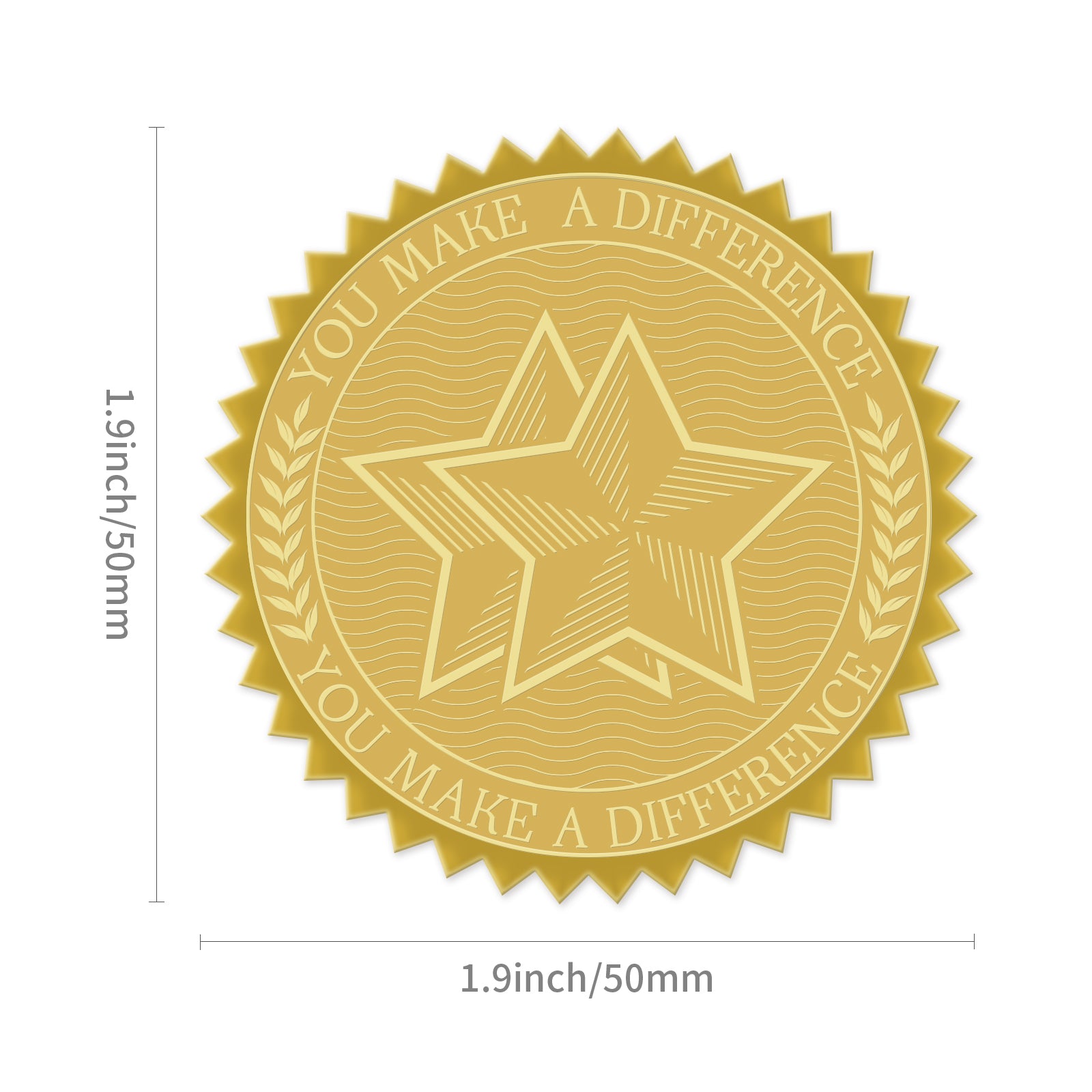 CRASPIRE 2 inch Gold Embossed Envelope Seals Stickers Star of David 100pcs Embossed Foil Seals Adhesive Gold Foil Seals Stickers