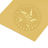 100pcs Embossed Gold Foil ACCOMPLISHMENT AWESOME Seals Self Adhesive Stickers - CRASPIRE
