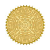 100pcs Embossed Gold Foil OUTSTRANDING EXCELLENCE Seals Self Adhesive Stickers