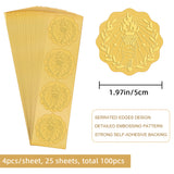 2 Inch Envelope Seals Stickers Torch 100pcs Embossed Foil Seals Adhesive Gold Foil Seals Stickers