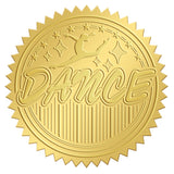 2 Inch Envelope Seals Stickers Star Dance 100pcs Embossed Foil Seals Adhesive Gold Foil Seals Stickers