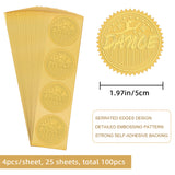 2 Inch Envelope Seals Stickers Star Dance 100pcs Embossed Foil Seals Adhesive Gold Foil Seals Stickers