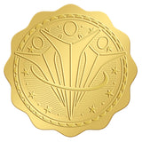 2 Inch Envelope Seals Stickers Achievement Award 100pcs Embossed Foil Seals Adhesive Gold Foil Seals Stickers