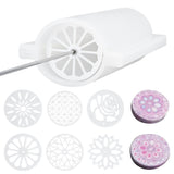 1 Set Soap Making Tools Set, with Silicone Molds, with Acrylic Kaleidoscope Mold and Stainless Steel Sticks, for Soap Making, Flat Round with Flower Pattern, White, 0.75~30x0.75~11.8x0.3~4.6cm, Hole: 4mm, 10pcs/set