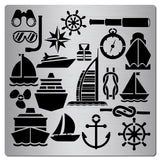 CRASPIRE Stainless Steel Cutting Dies Stencils, for DIY Scrapbooking/Photo Album, Decorative Embossing DIY Paper Card, Ship Pattern, 16x16x0.05cm