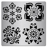 CRASPIRE Stainless Steel Cutting Dies Stencils, for DIY Scrapbooking/Photo Album, Decorative Embossing DIY Paper Card, Flower Pattern, 16x16x0.05cm