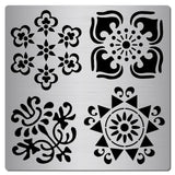 CRASPIRE Stainless Steel Cutting Dies Stencils, for DIY Scrapbooking/Photo Album, Decorative Embossing DIY Paper Card, Flower Pattern, 16x16x0.05cm