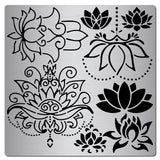CRASPIRE Stainless Steel Cutting Dies Stencils, for DIY Scrapbooking/Photo Album, Decorative Embossing DIY Paper Card, Stainless Steel Color, Lotus Pattern, 160x160x0.5mm