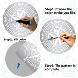 CRASPIRE Stainless Steel Cutting Dies Stencils, for DIY Scrapbooking/Photo Album, Decorative Embossing DIY Paper Card, Matte Style, Stainless Steel Color, Compass Pattern, 16x16cm