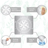 CRASPIRE Stainless Steel Cutting Dies Stencils, for DIY Scrapbooking/Photo Album, Decorative Embossing DIY Paper Card, Matte Style, Stainless Steel Color, Compass Pattern, 16x16cm