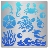 CRASPIRE Stainless Steel Cutting Dies Stencils, for DIY Scrapbooking/Photo Album, Decorative Embossing DIY Paper Card, Matte Stainless Steel Color, Sea Animals, 16x16cm