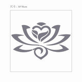 CRASPIRE Plastic Drawing Painting Stencils Templates, Square, Lotus Pattern, 30x30cm