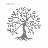 CRASPIRE Plastic Drawing Painting Stencils Templates, Square, Tree Pattern, 30x30cm