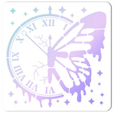 CRASPIRE PET Plastic Drawing Painting Stencils Templates, Square, White, Butterfly Pattern, 30x30cm