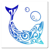 CRASPIRE PET Plastic Drawing Painting Stencils Templates, Square, White, Whale Pattern, 30x30cm