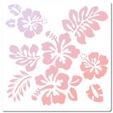 CRASPIRE PET Plastic Drawing Painting Stencils Templates, Square, White, Flower Pattern, 30x30cm