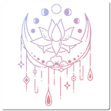 CRASPIRE PET Plastic Drawing Painting Stencils Templates, Square, White, Lotus Pattern, 30x30cm