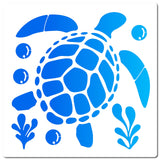 CRASPIRE PET Plastic Drawing Painting Stencils Templates, Square, White, Sea Turtle Pattern, 30x30cm