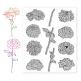 Craspire Rubber Clear Stamps, for Card Making Decoration DIY Scrapbooking, Flower Pattern, 22x18x0.8cm