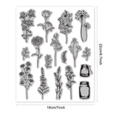 Craspire Rubber Clear Stamps, for Card Making Decoration DIY Scrapbooking, Flower Pattern, 22x18x0.8cm