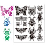 Craspire Rubber Clear Stamps, for Card Making Decoration DIY Scrapbooking, Insect Pattern, 22x18x0.8cm