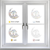 Craspire Waterproof PVC Colored Laser Stained Window Film Adhesive Stickers, Electrostatic Window Stickers, Moon Pattern, 350x840mm