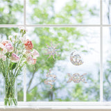 Craspire Waterproof PVC Colored Laser Stained Window Film Adhesive Stickers, Electrostatic Window Stickers, Moon Pattern, 350x840mm