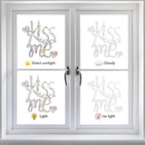 Craspire 21Pcs Waterproof PVC Colored Laser Stained Window Film Adhesive Stickers, Rectangle Electrostatic Window Stickers, Colorful, Rectangle, Heart Pattern, 840x350mm