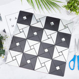 Craspire Square Aluminum Plastic Self-Adhesive Rhinestone Pattern Paper, Wall Stickers, for Shelf Liner Dresser Drawer Locker Kitchen, Black, 30x30x0.4cm