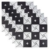 Craspire Square Aluminum Plastic Self-Adhesive Rhinestone Pattern Paper, Wall Stickers, for Shelf Liner Dresser Drawer Locker Kitchen, Black, 30x30x0.4cm