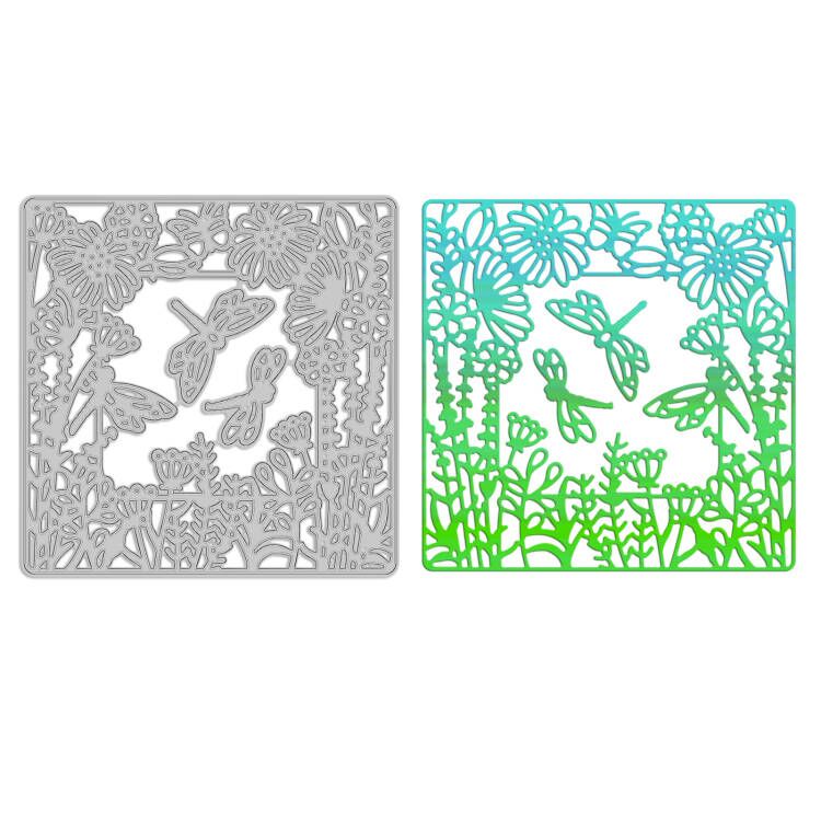 CRASPIRE Carbon Steel Cutting Dies Stencils, for DIY Scrapbooking/Photo Album, Decorative Embossing DIY Paper Card, Matte Platinum Color, Dragonfly Pattern, 10.1x10.1x0.08cm