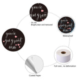 Craspire Thank You Sticker, Coated Paper Adhesive Stickers, Flat Round with Word, Heart Pattern, 4x4cm, 500pcs/roll
