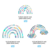 Craspire Rainbow PVC Laser Adhesive Stickers, Electrostatic Stickers, Colorful, 30x19x0.02cm, 3pcs/set