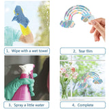 Craspire Rainbow PVC Laser Adhesive Stickers, Electrostatic Stickers, Colorful, 30x19x0.02cm, 3pcs/set