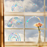 Craspire Rainbow PVC Laser Adhesive Stickers, Electrostatic Stickers, Colorful, 30x19x0.02cm, 3pcs/set