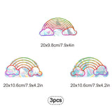 Craspire Rainbow PVC Laser Adhesive Stickers, Electrostatic Stickers, Colorful, 10.5x20.7x0.02cm, 3pcs/set