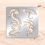 CRASPIRE Stainless Steel Cutting Dies Stencils, for DIY Scrapbooking/Photo Album, Decorative Embossing DIY Paper Card, Stainless Steel Color, Dragon Pattern, 156x156mm