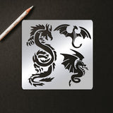 CRASPIRE Stainless Steel Cutting Dies Stencils, for DIY Scrapbooking/Photo Album, Decorative Embossing DIY Paper Card, Stainless Steel Color, Dragon Pattern, 156x156mm