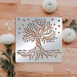 CRASPIRE Stainless Steel Cutting Dies Stencils, for DIY Scrapbooking/Photo Album, Decorative Embossing DIY Paper Card, Stainless Steel Color, Tree of Life Pattern, 156x156mm